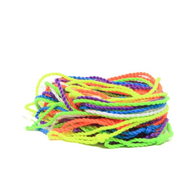 Brightly colored string yo-yo laces for tricks and play, ideal for yo-yo enthusiasts and beginners.