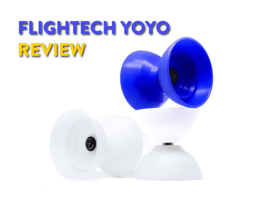 Blue and white FlightTech 4A offstring yoyo for professional yo-yo tricks.