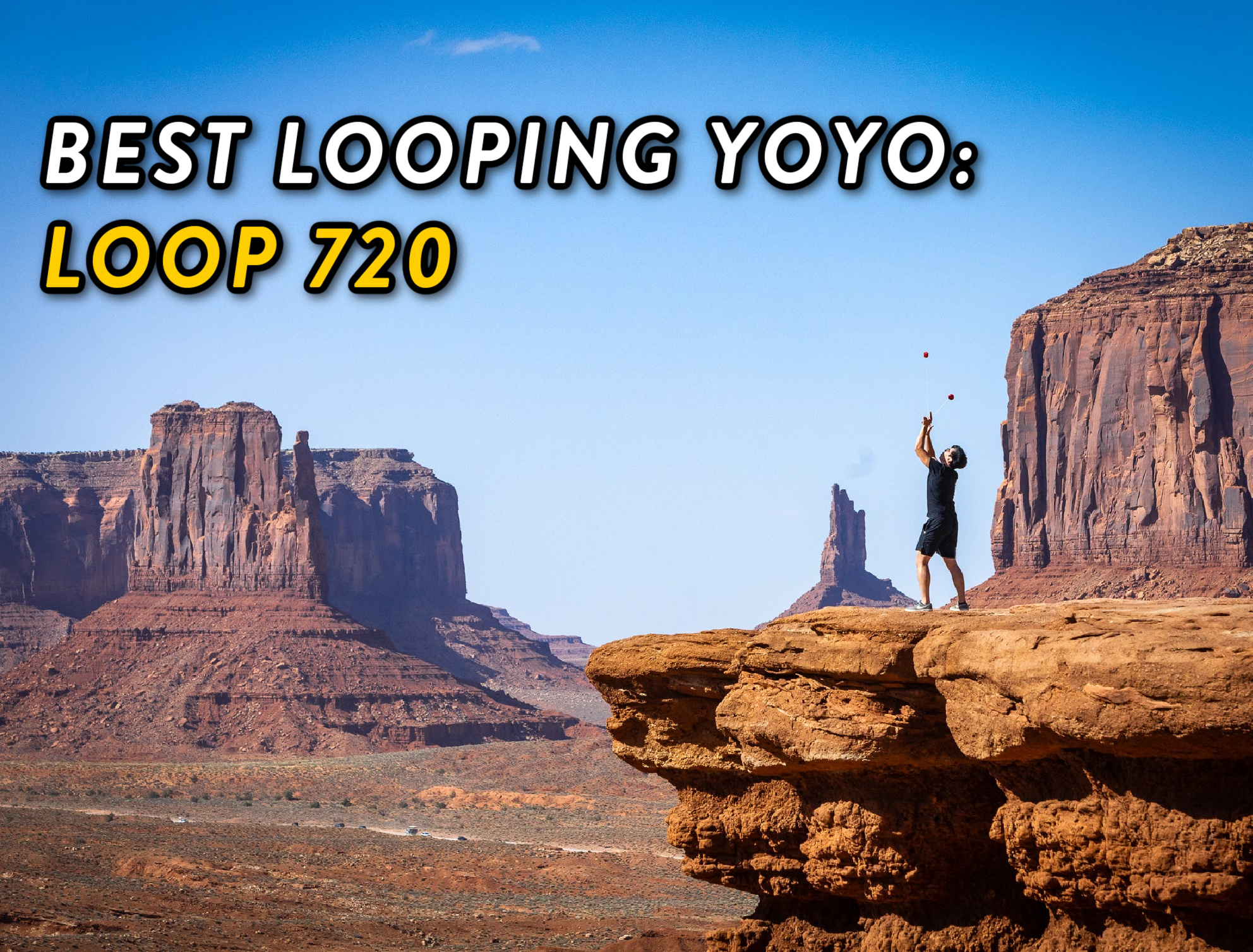 YoYoFactory Loop 720 looping yoyo in desert canyon setting.