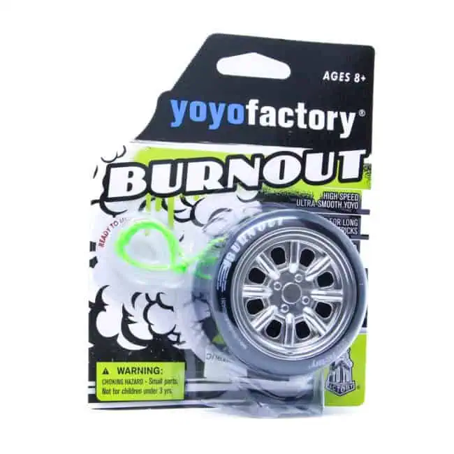 YoYoFactory Burnout high-speed yo-yo for advanced players, durable design, smooth performance.