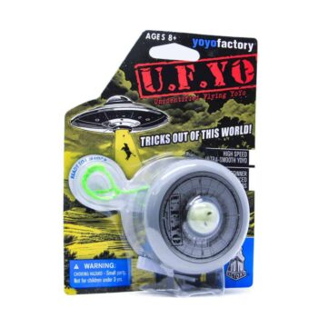 U.F.O. flying yo-yo toy for children, easy to use and perform tricks, perfect for ages 8 and up.