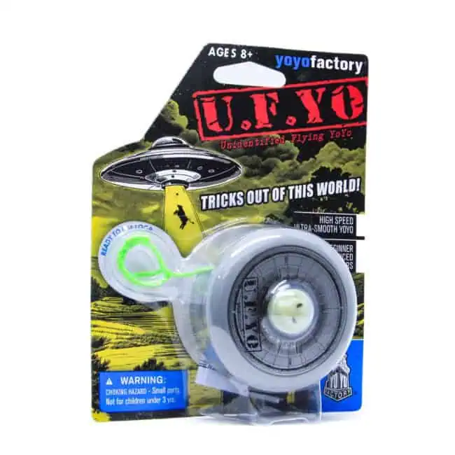 U.F.O. flying yo-yo toy for children, easy to use and perform tricks, perfect for ages 8 and up.