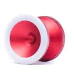 Hochwertiges Metall-Yo-Yo in rot-weißer Ausführung, ideal für professionelle Yo-Yo-Tricks und e.