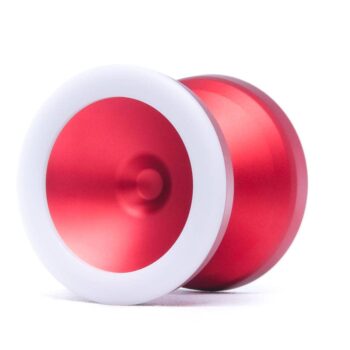 High-quality metal yo-yo featuring a red and white finish, ideal for professional yo-yo tricks and e.