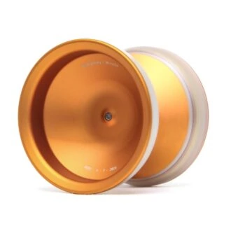 Orange signature yo-yo from YoYoFactory Europe with metallic finish.