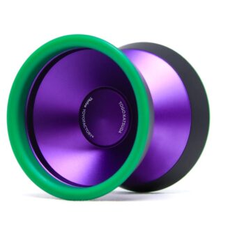 Purple and green Togo Katsuda signature yoyo from YoYoFactory Europe.