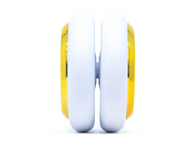 Yellow and white responsive yoyo for beginners from YoYoFactory Europe.