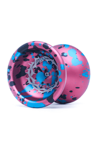 Colorful pink and blue splash design YoYo from YoYoFactory Europe, perfect for advanced and beginner.